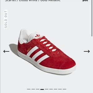 Red women’s adidas gazelle sneakers